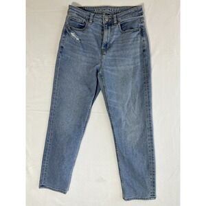 American Eagle Women's MOM JEAN Jeans Size 4 High Rise Blue Medium Wash Denim